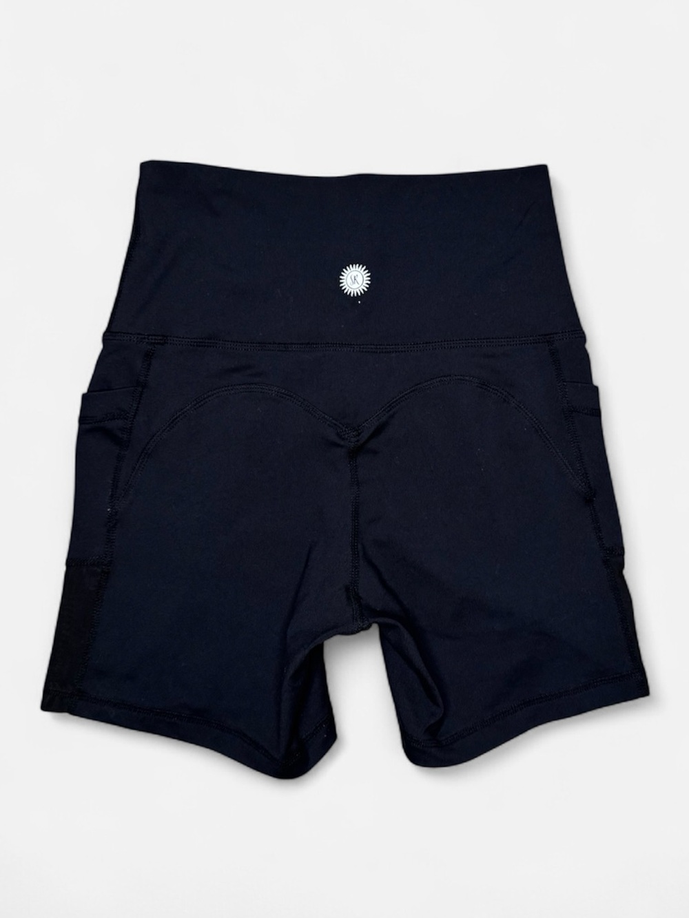 Sommer Ray Black High Rise Biker Shorts Pockets Mesh Detail Size Small